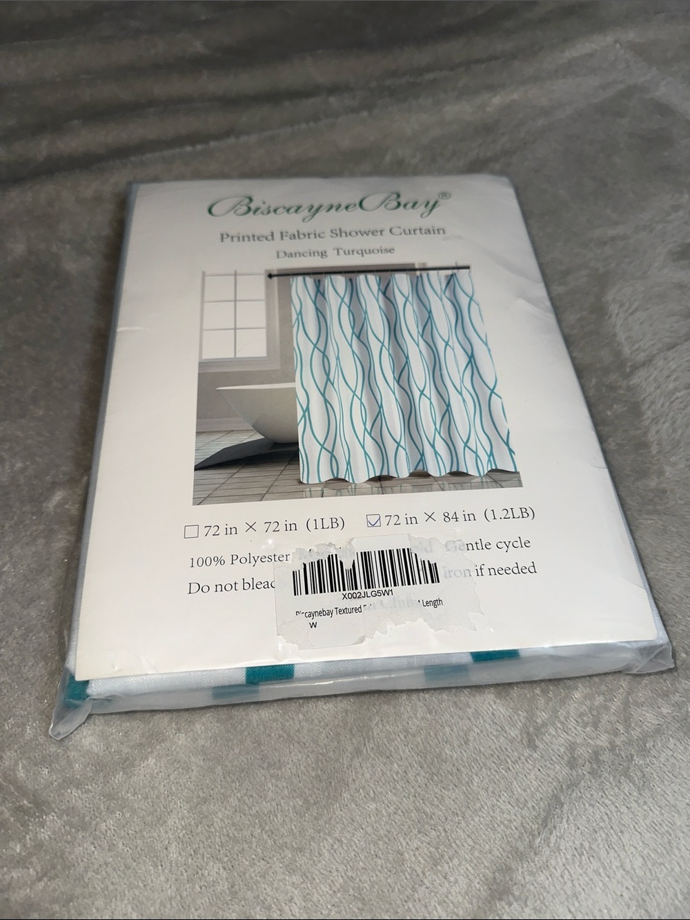 Dancing Turquoise Printed Fabric Shower Curtain - Turquoise
